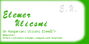 elemer ulicsni business card